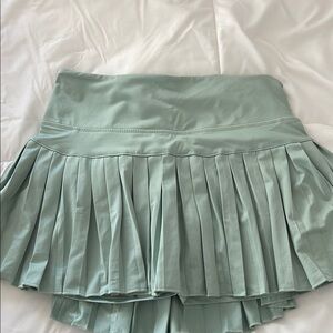 Green Mini Pleated Skater Skirt for Casual Occasions
